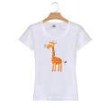 Giraffe Printing Fashion Custom Cotton Wholesale Girl Tee T Shirt